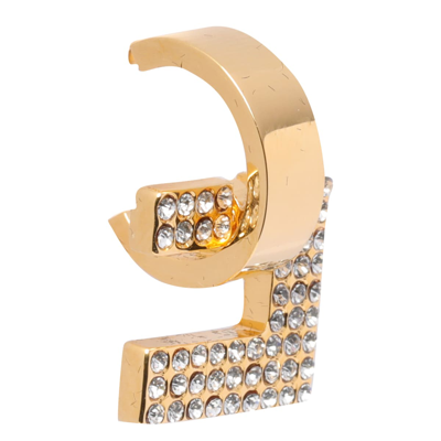 Shop Elisabetta Franchi Logo Strass Earrings In Gold