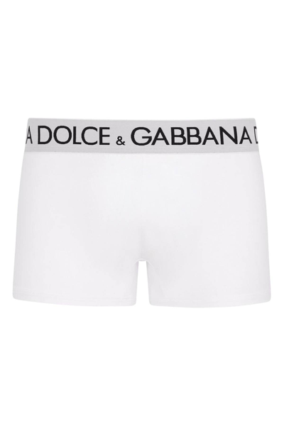 Shop Dolce & Gabbana Bi-pack Underwear Boxer In Bianco Ottico