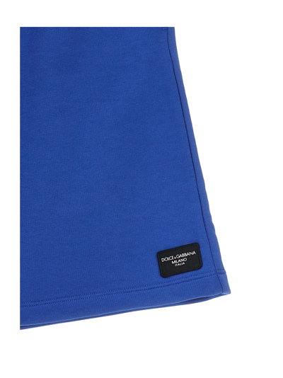 Shop Dolce & Gabbana Logo Bermuda Shorts In Bluette