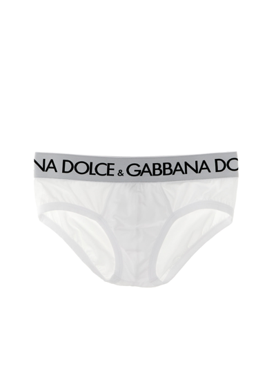 Shop Dolce & Gabbana Brando 2-pack Briefs In Bianco Ottico