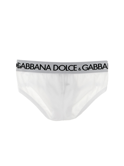 Shop Dolce & Gabbana Brando 2-pack Briefs In Bianco Ottico