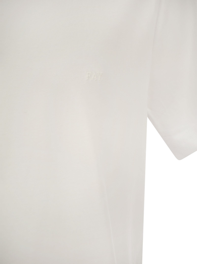 Shop Fay Cotton T-shirt In Bianco