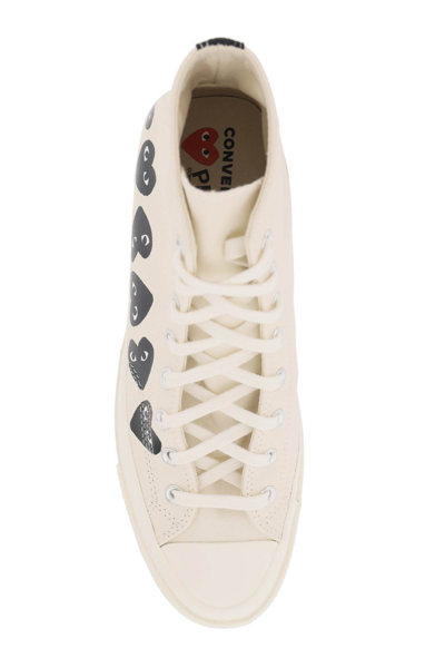 Shop Comme Des Garçons Shirt Multi Heart Converse X Comme Des Gar S Play Hi-top Sneakers In White
