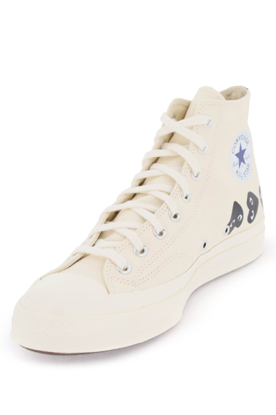 Shop Comme Des Garçons Shirt Multi Heart Converse X Comme Des Gar S Play Hi-top Sneakers In White