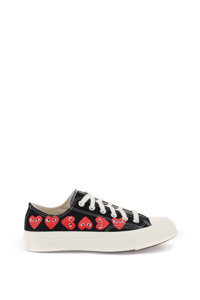 Shop Comme Des Garçons Shirt Multi Heart Converse X Comme Des Gar S Play Low-top Sneakers In Black