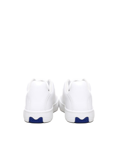 Shop Burberry Sneaker Box In Pelle In Bianco