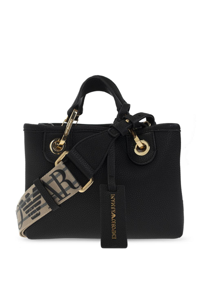 Shop Emporio Armani Myea Mini Shoulder Bag In Nero