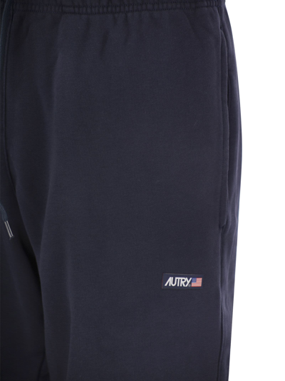 Shop Autry Sweatpants With Logo Patch Pants In Blue