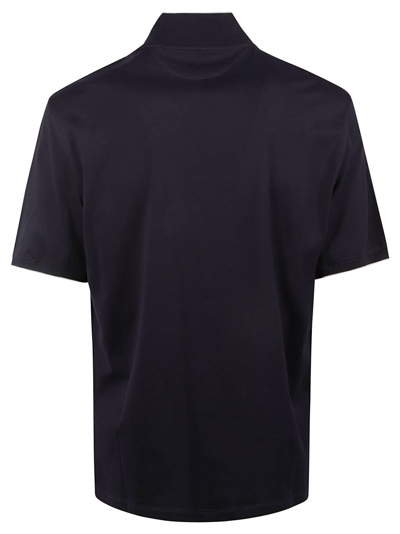 Shop Brunello Cucinelli Chest Logo Regular Polo Shirt In Blu