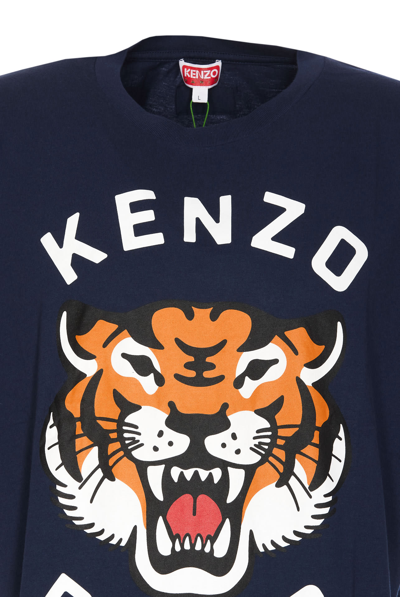 Shop Kenzo Lucky Tiger T-shirt In Blue