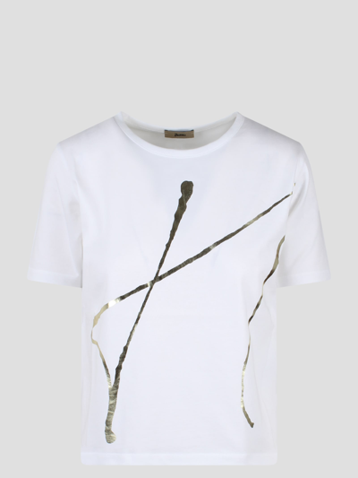 Shop Herno Interlock Jersey T-shirt In Bianco