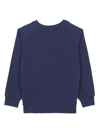 Balmain Blue Sweatshirt For Kids With Logo In Air Force Blue
