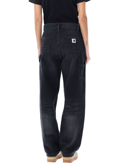 Shop Carhartt W Pierce Pant Straight In Black Dark Used Washed