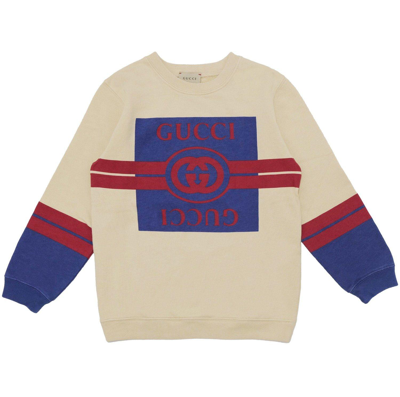 Shop Gucci Logo Printed Crewneck Sweatshirt