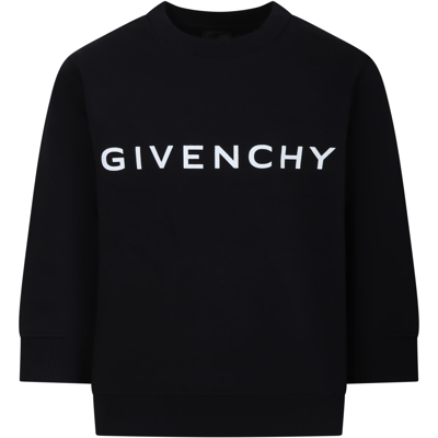 Shop Givenchy Black Sweatshirt For Boy With Logo In Nero