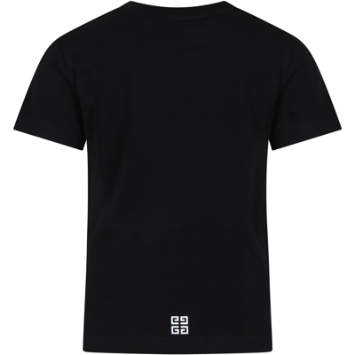 Shop Givenchy Black T-shirt For Boy With Logo In Nero