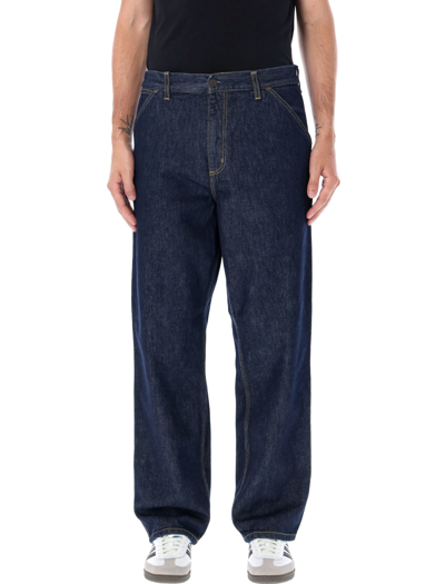 Shop Carhartt Single Knee Jeans In Blue Stone Blitched