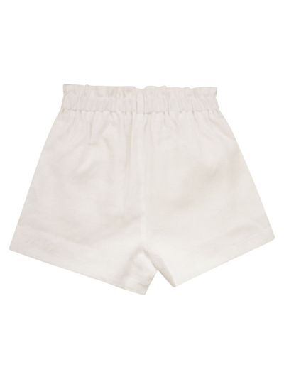 Shop Il Gufo White Linen Shorts