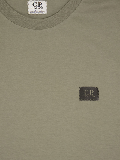 Shop C.p. Company Crew-neck T-shirt With Logo In Green