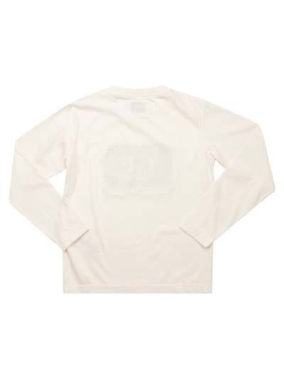 Shop C.p. Company Logo Long Sleeved T-shirt In White