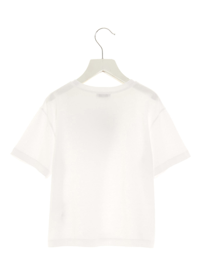 Shop Dolce & Gabbana Crystal Logo T-shirt In Bianco Ottico