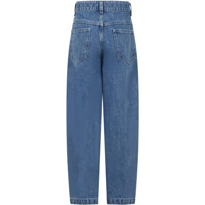 Shop Fendi Blue Jeans For Kids With Ff