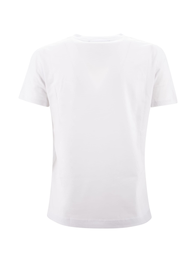 Shop Versace Jeans Couture Logo-print Cotton T-shirt In White