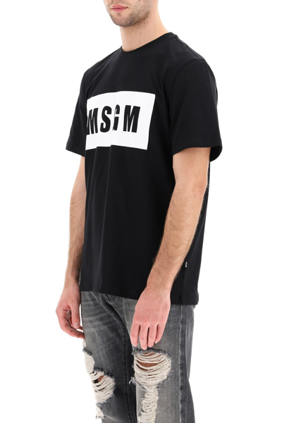 Shop Msgm Logo Box T-shirt In Black