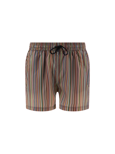 Shop Paul Smith Swimshorts Pants In Multicolor