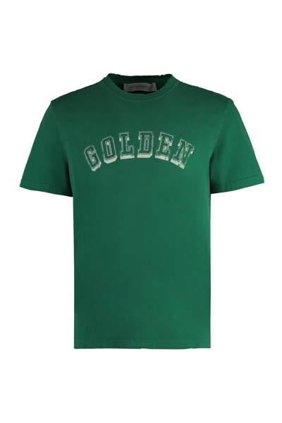 Shop Golden Goose Cotton Crew-neck T-shirt In Green