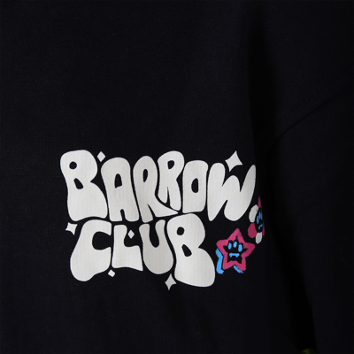 Shop Barrow Black Sweatshirt For Girl With Logo In Nero