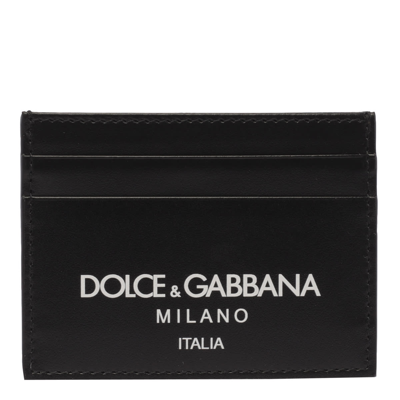 Shop Dolce & Gabbana Leather Logo Cardholder In Black