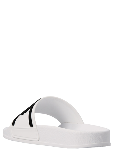 Shop Dolce & Gabbana Logo Slides In White