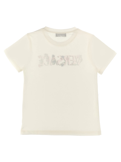 Shop Versace Logo Print T-shirt In Bianco