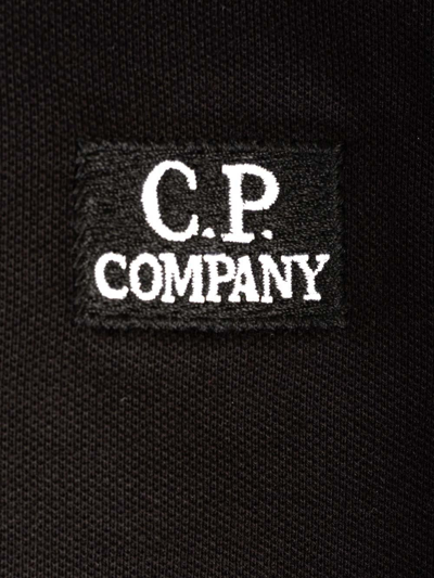 Shop C.p. Company Logo Patch Polo Shirt In Nero