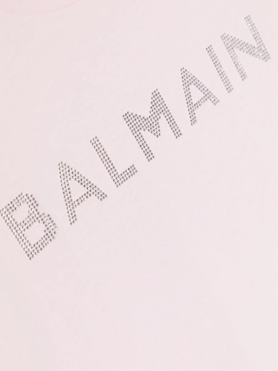 Shop Balmain T-shirt Con Logo In Rosa