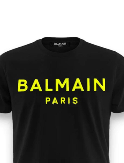 Shop Balmain Logo Detailed Crewneck T-shirt In Nero