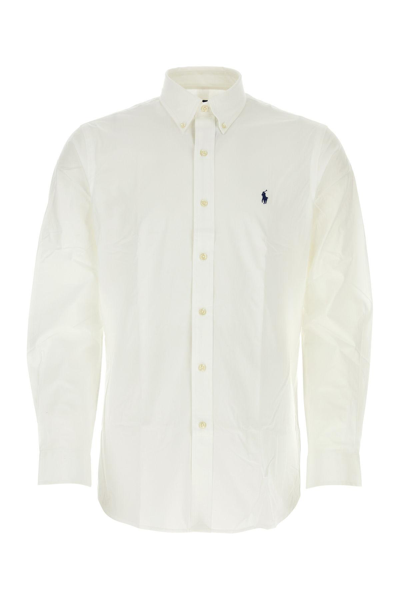 Shop Ralph Lauren Withe Poplin Stretch Shirt In White