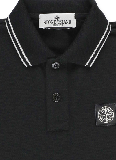 Shop Stone Island Junior Compass Patch Short-sleeved Polo Shirt