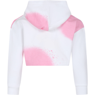 Marc Jacobs Spray Paint-effect Dropped Hoodie In P Bianco