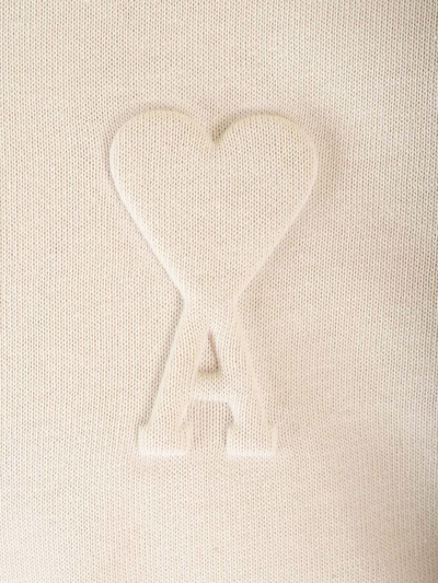 Shop Ami Alexandre Mattiussi Logo Embroidered T-shirt In Chalk