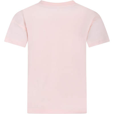 Shop Kenzo Pink T-shirt For Girl With Logo In T Rosa Velato