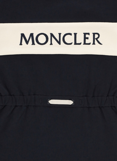 Shop Moncler Cotton Dress With Logo In Blue