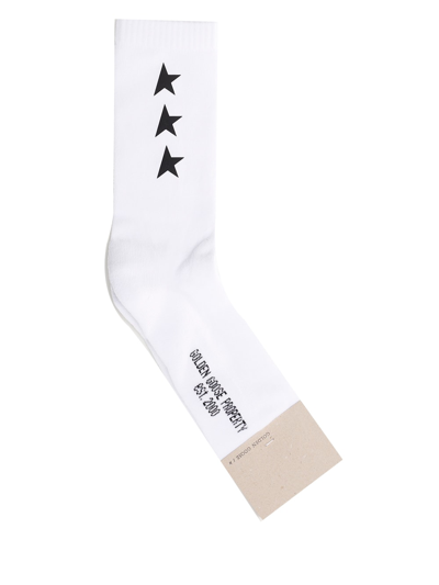 Shop Golden Goose Sock With Logo In White