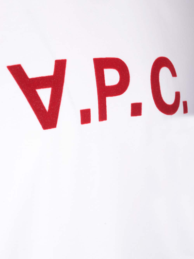 Shop Apc White/red Vpc T-shirt In Tab Blanc Rouge