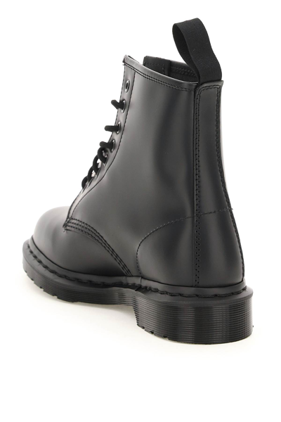 Dr. Martens' 1460 Mono Combat Boots In Black Leather In Black