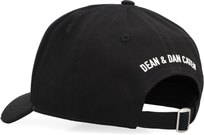 Dsquared2 D-squared2 Mans Black Cotton Gabardine Cap With Logo In Black