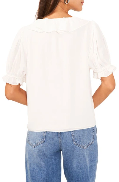 Shop 1.state Ruffle Neck Short Sleeve Top In New Ivory