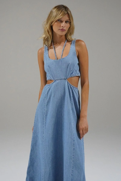 Shop Lna Clothing Lorelei Chambray Dress In Faded Blue