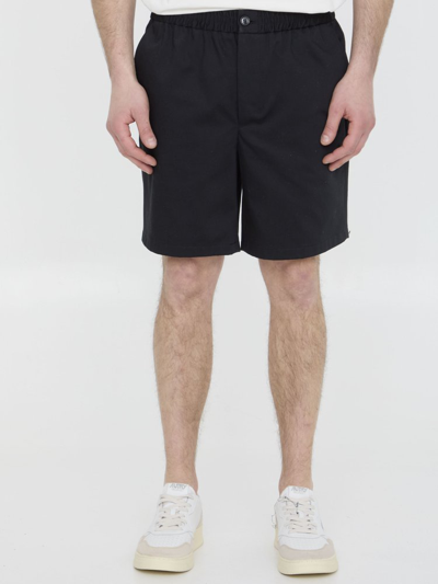 Shop Ami Alexandre Mattiussi Ami Paris Regular Fit Chino Shorts In Black